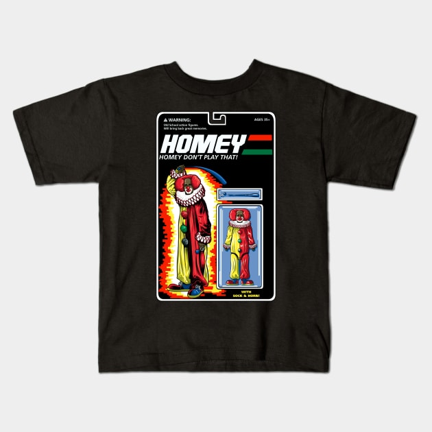 Homey The Clown-Action Figure Kids T-Shirt by BlackActionTeesOnDemand